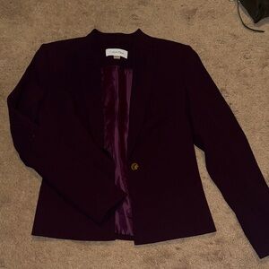 Calvin Klein Deep Plum One-Button Blazer